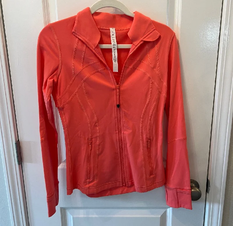 Lululemon Full Zip Jacket Women’s Size 6 Hot Pink Print Jacket Jacquard Jacket Embroidered Jacket