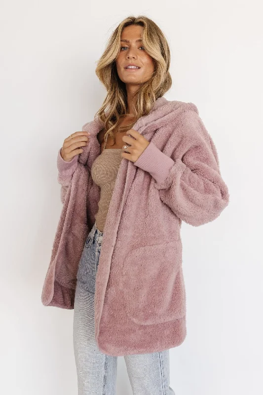Melrose Teddy Jacket | Dusty Lilac Lace Jacket Ribbed Jacket Sequined Jacket