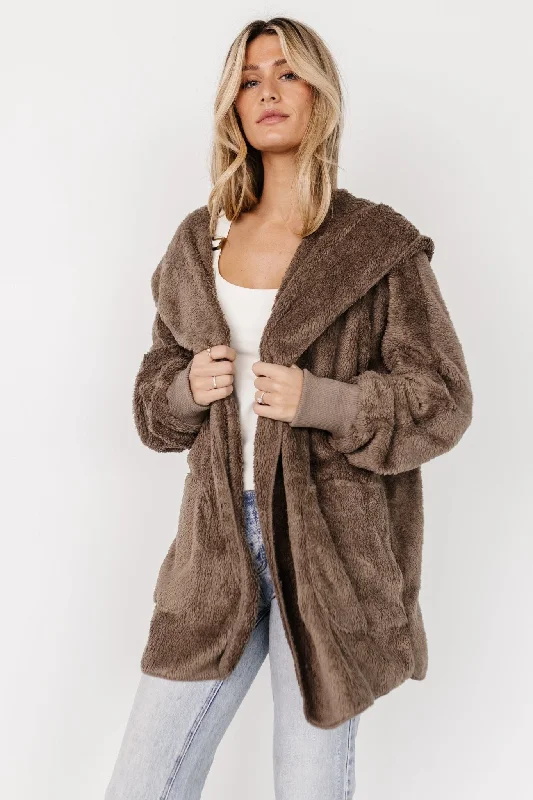 Melrose Teddy Jacket | Brown Faux Fur Jacket Real Fur Jacket Shearling Jacket