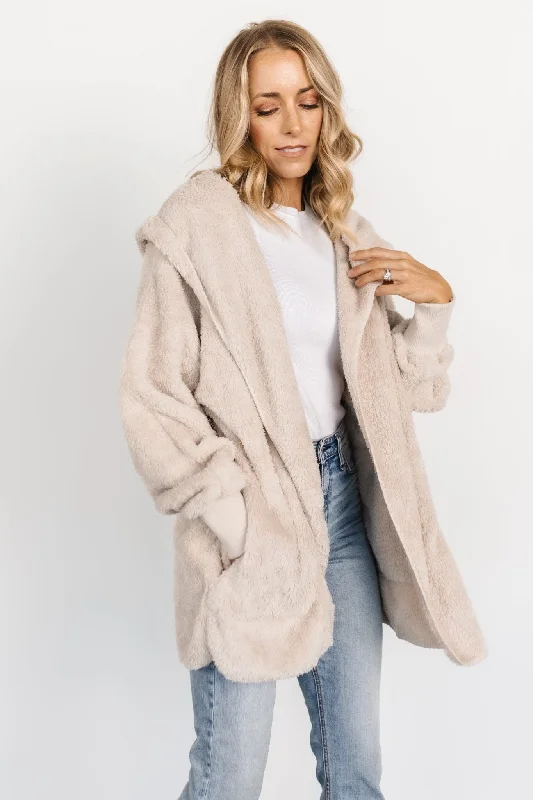 Melrose Teddy Jacket | Oatmeal Fleece Jacket Down Jacket Parka