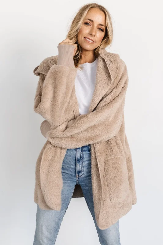 Melrose Teddy Jacket | Taupe Denim Jacket Leather Jacket Suede Jacket