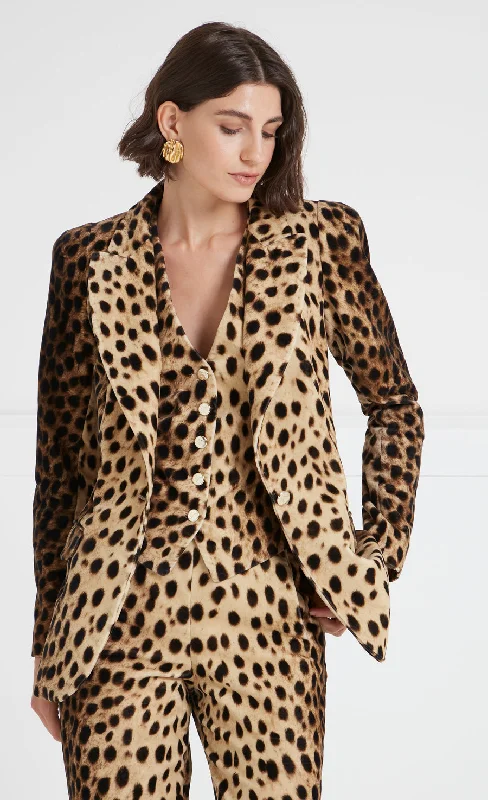 Nemera Jacket - Leopard Print Fleece Fabric Down Fabric Feather Fabric