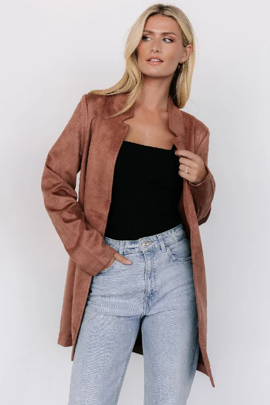 Queenie Faux Suede Jacket | Dusty Clove Trench Coat Raincoat Waterproof Jacket