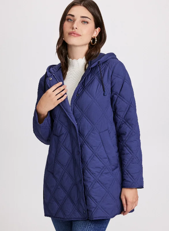 Quilted Snap Front Jacket Plaid Jacket Tartan Jacket Houndstooth Jacket
