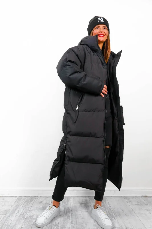Rock the Coat - Black Long Hooded Puffer Jacket Mesh Jacket Canvas Jacket Denim Jacket