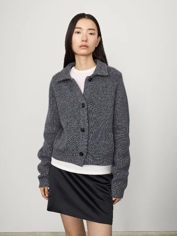 The Lynna Cardigan Jacket Front Pockets Side Pockets Patch Pockets