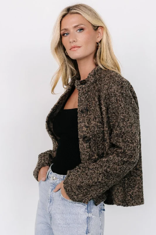 Tilly Jacket | Brown + Black Wool Jacket Cashmere Jacket Tweed Jacket