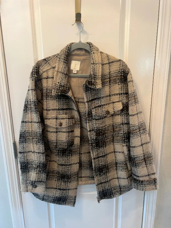 Women’s Joie Plaid Jacket Size XL Appliqued Jacket Beaded Jacket Sequined Jacket