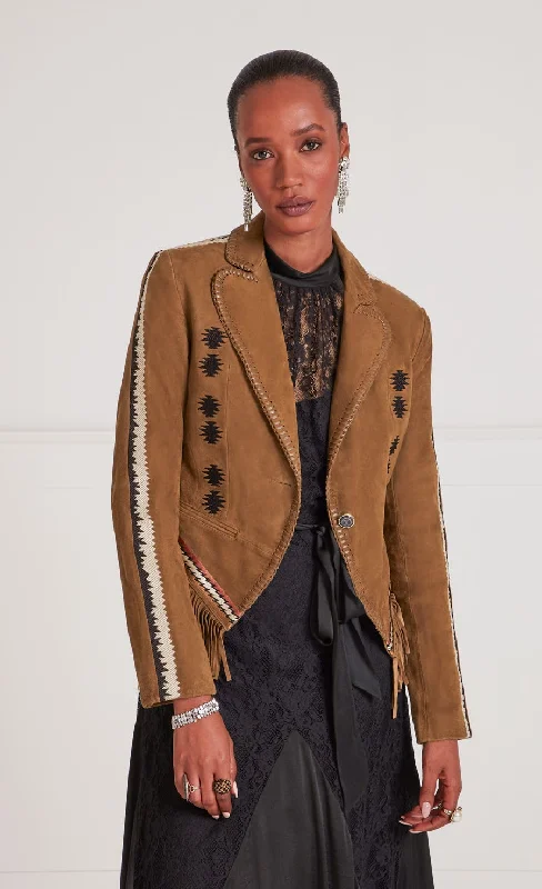 Zola Fitted Jacket - Tan Hoodie Zip-Up Jacket Button-Up Jacket