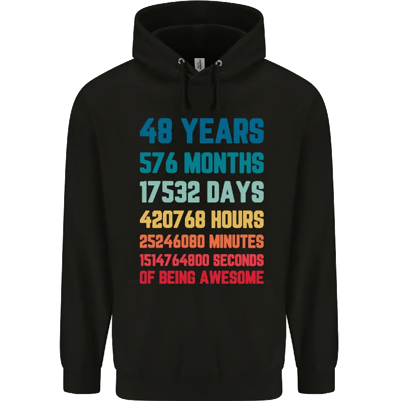 48th Birthday 48 Year Old Mens 80% Cotton Hoodie Hoodie with Color Block Contrast Stylish 48th Birthday 48 Year Old Mens 80% Cotton Hoodie Hoodie with Color Block Contrast Stylish