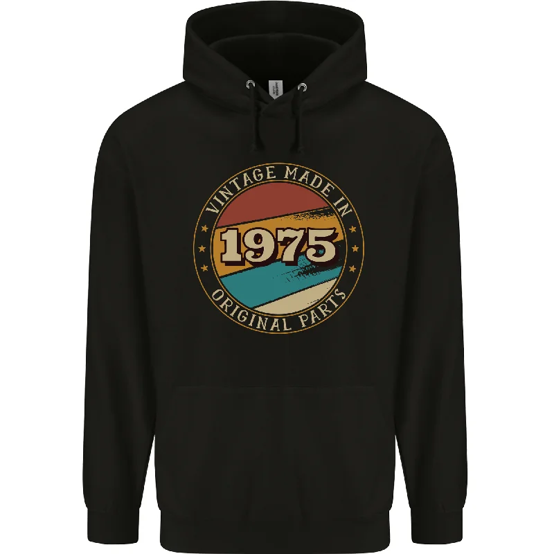 49th Birthday  Vintage Made In 1975 Mens 80% Cotton Hoodie Hoodie Sweatshirt Pullover