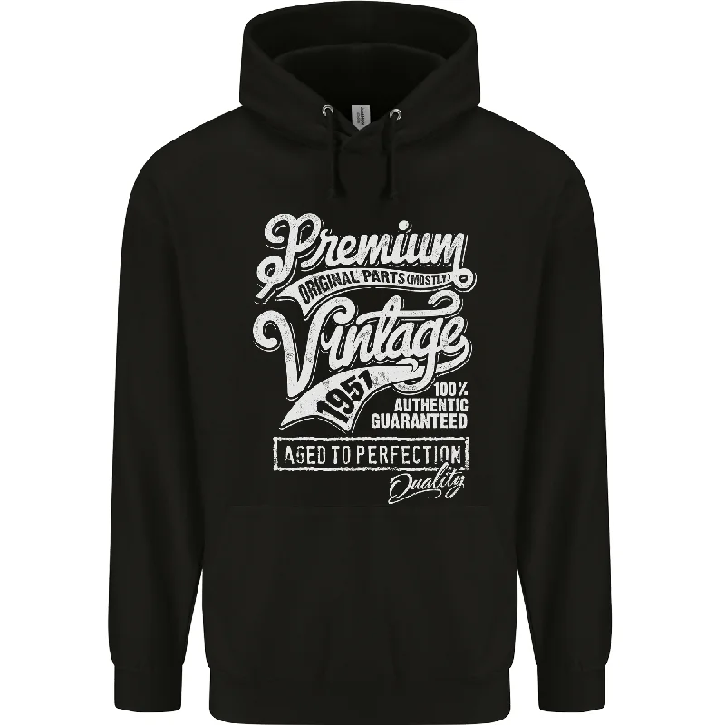 Aged to Perfection Vintage 73rd Birthday 1951 Mens 80% Cotton Hoodie