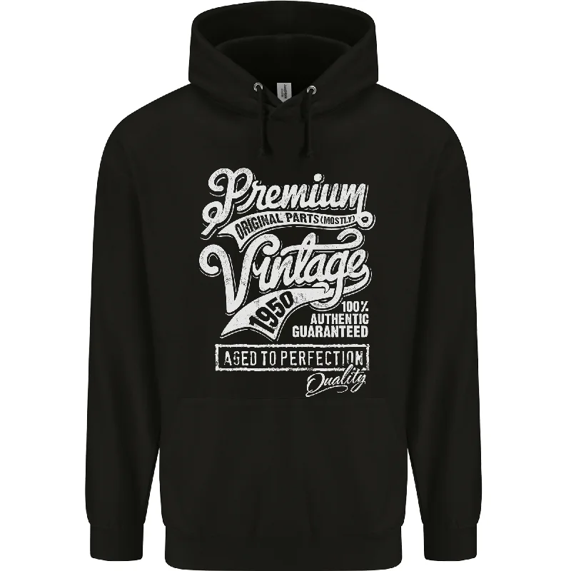 Aged to Perfection Vintage 74th Birthday 1950 Mens 80% Cotton Hoodie