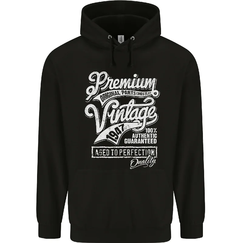 Aged to Perfection Vintage 77th Birthday 1947 Mens 80% Cotton Hoodie