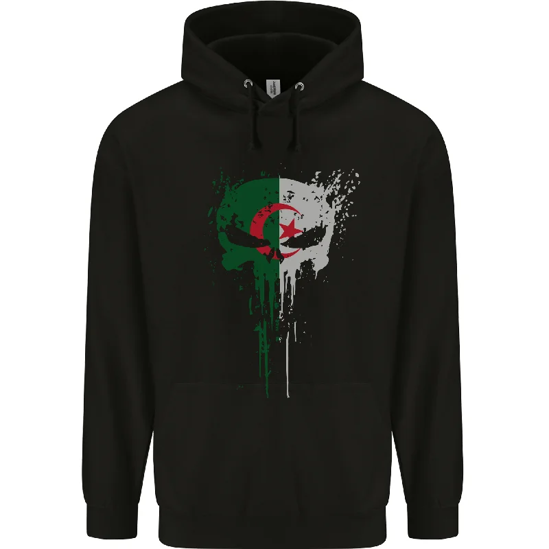 Algeria Skull Gym Training Bodybuilding Mens 80% Cotton Hoodie