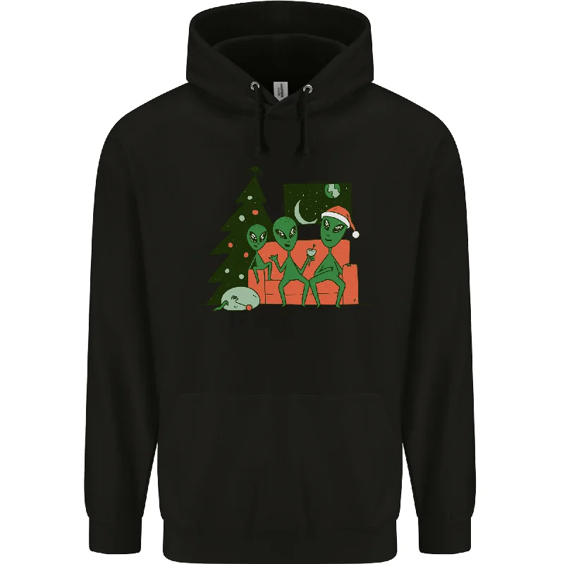 Alien Family Christmas Xmas Mens 80% Cotton Hoodie