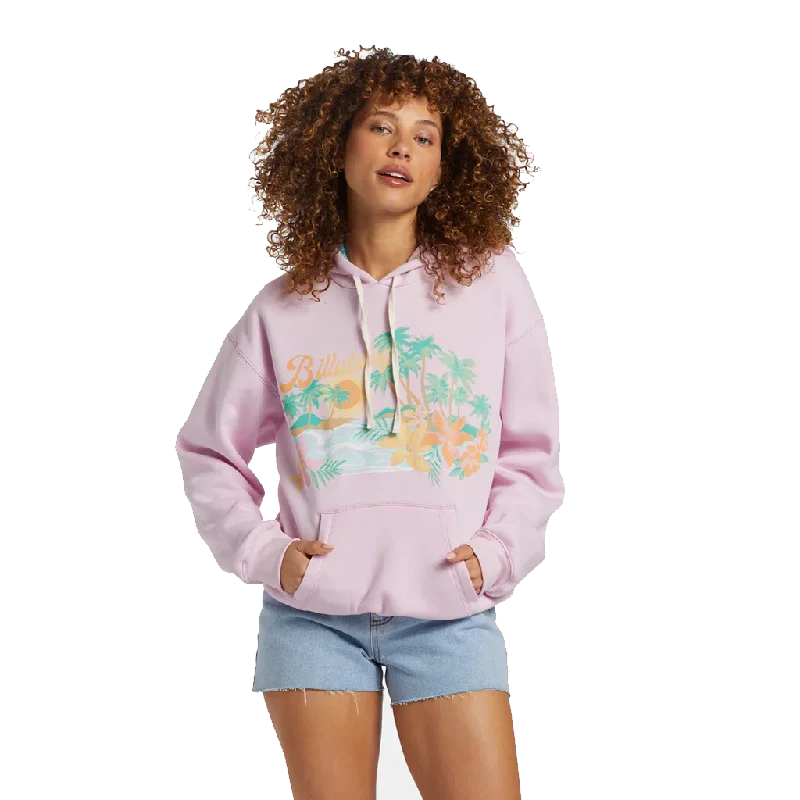 Billabong Lets Get Away Hoodie - Sweet Pink Hoodie with High Neck Warm Protective