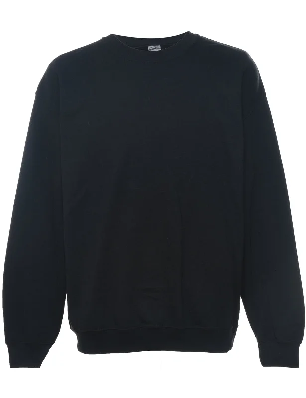 Black Plain Sweatshirt - L