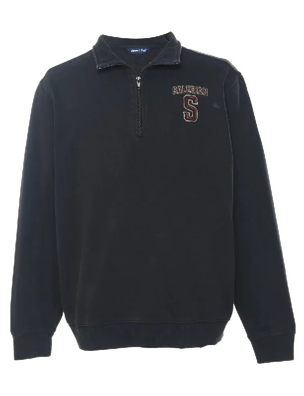 Black Quarter-Zip Sweatshirt - M