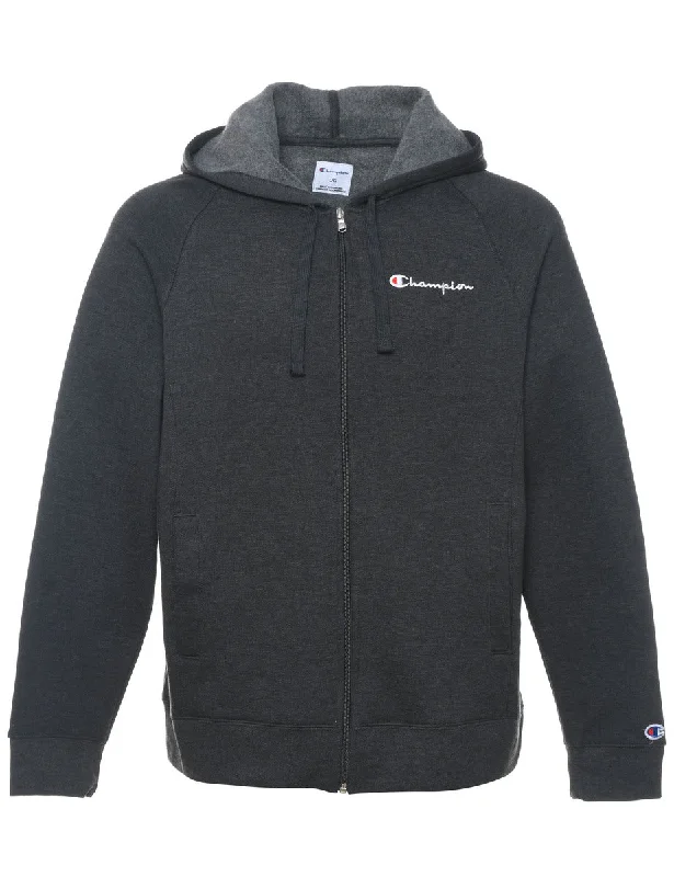 Champion Grey Hooded Sweatshirt - L