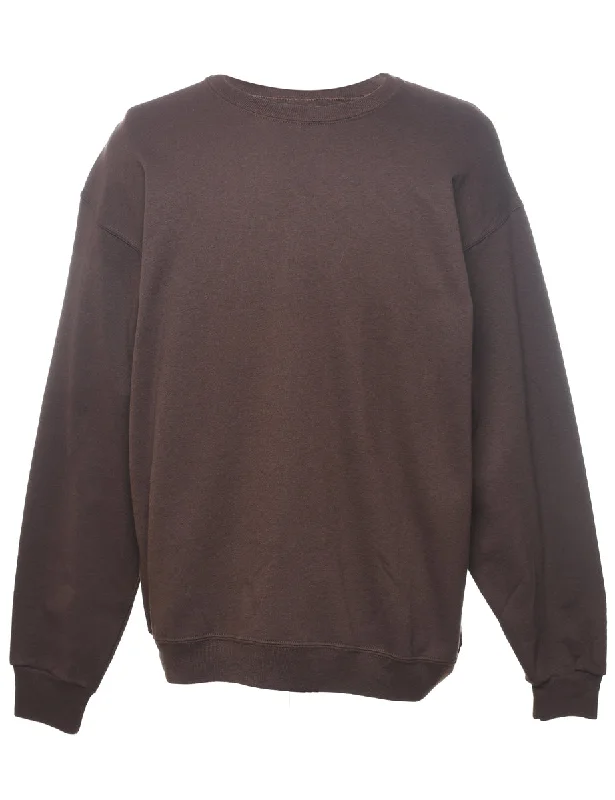 Dark Brown Plain Sweatshirt - XL