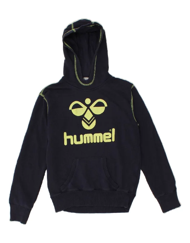 HUMMEL Boys Graphic Hoodie Jumper 11-12 Years Navy Blue