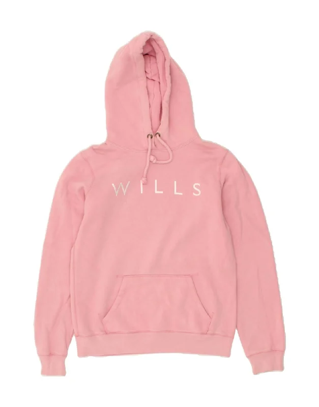 JACK WILLS Womens Graphic Hoodie Jumper UK 12 Medium Pink Cotton Hoodie with Longline Fit Extended Stylish JACK WILLS Womens Graphic Hoodie Jumper UK 12 Medium Pink Cotton Hoodie with Longline Fit Extended Stylish