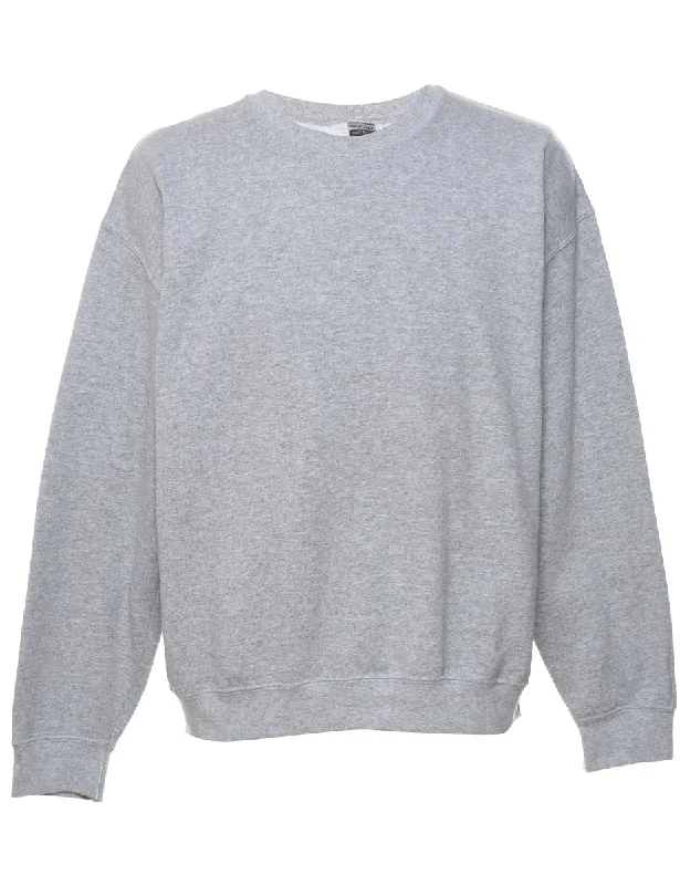 Light Grey Plain Sweatshirt - L