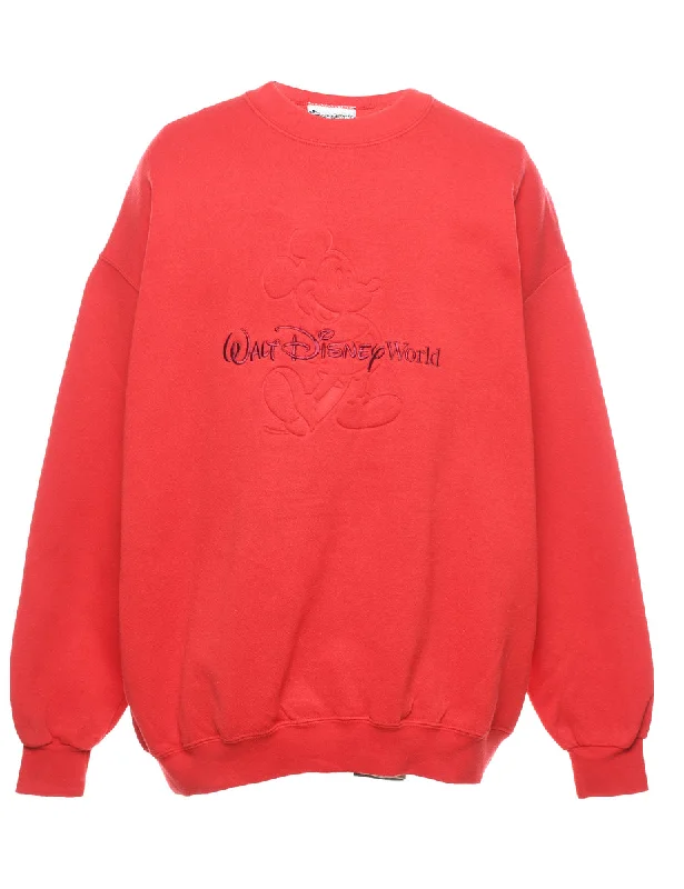 Mickey Mouse Red Classic Cartoon Sweatshirt - XL