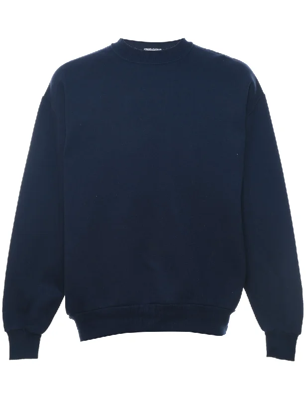 Navy Plain Sweatshirt - L