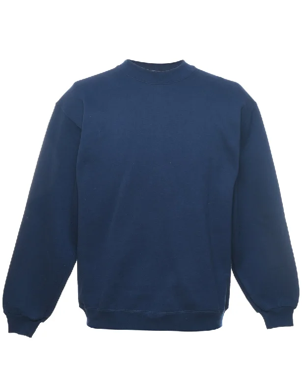 Navy Plain Sweatshirt - M