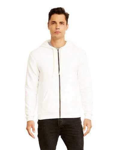 Next Level 9602 Unisex Santa Cruz Full-Zip Hooded Sweatshirt - White Hoodie with Hem Contrast Bold Stylish