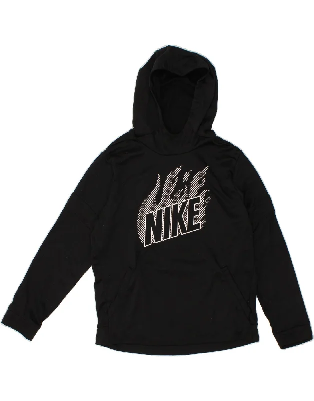 NIKE Womens Dri Fit Graphic Hoodie Jumper UK 18 XL Black Polyester Hoodie with Rhinestones Sparkly Elegant NIKE Womens Dri Fit Graphic Hoodie Jumper UK 18 XL Black Polyester Hoodie with Rhinestones Sparkly Elegant