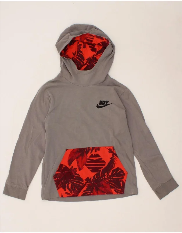 NIKE Womens Graphic Hoodie Jumper UK 12 Medium Grey Cotton Hoodie with Lace Feminine Delicate NIKE Womens Graphic Hoodie Jumper UK 12 Medium Grey Cotton Hoodie with Lace Feminine Delicate