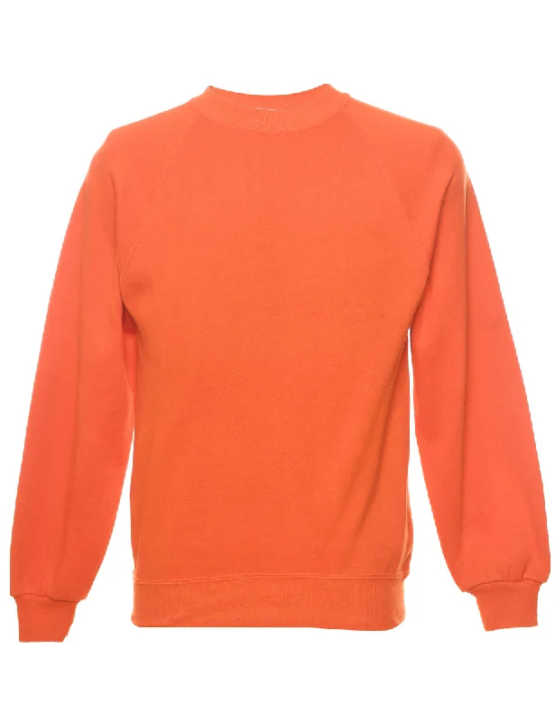 Orange Plain Sweatshirt - M