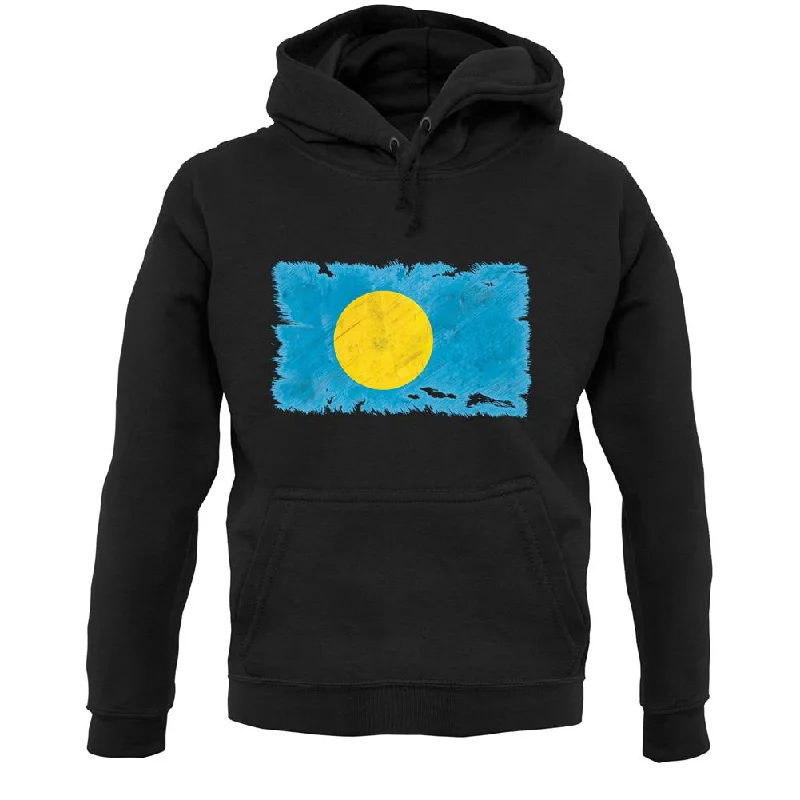 Palau Grunge Style Flag Unisex Hoodie