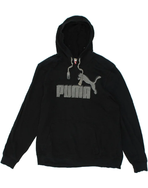 PUMA Mens Graphic Hoodie Jumper XL Black Cotton