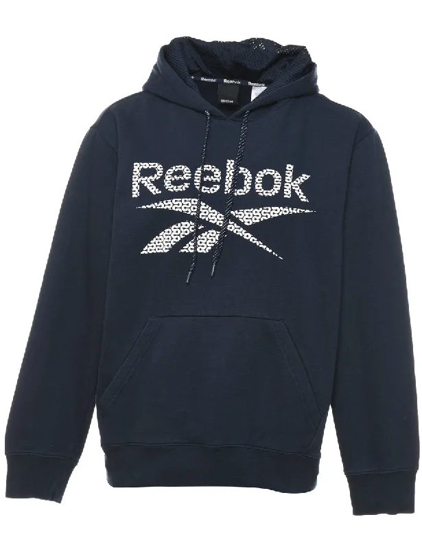 Reebok Navy Printed Hoodie - M