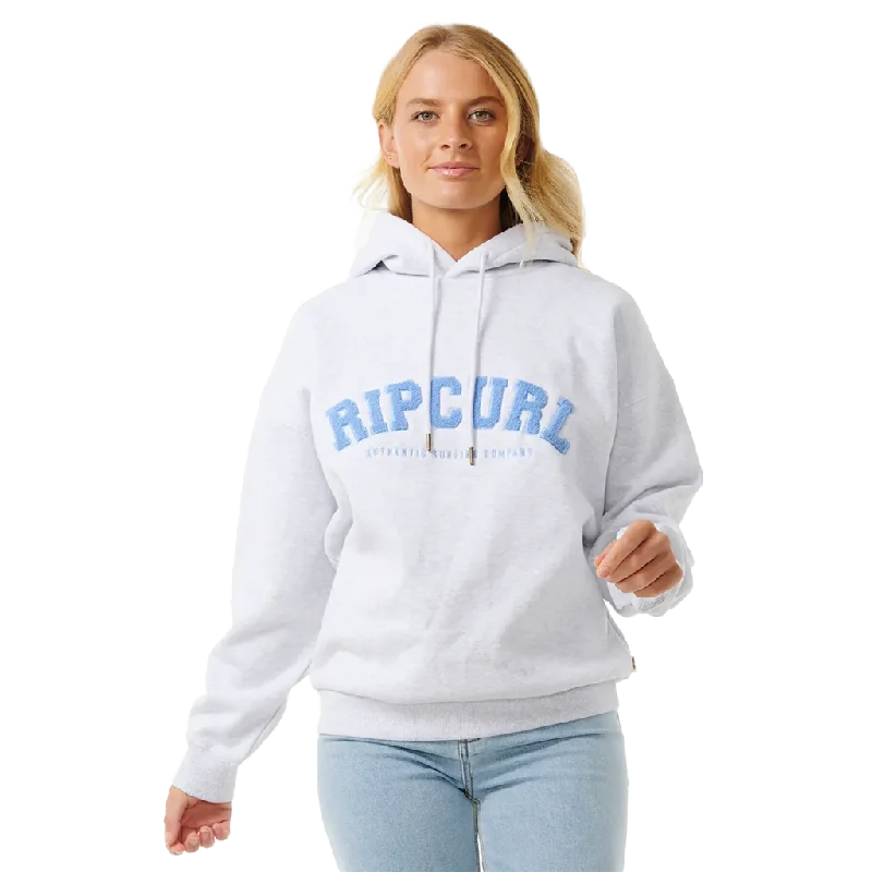 Rip Curl Grey Marle Varsity Hoodie Hoodie with Bell Sleeves Flared Feminine