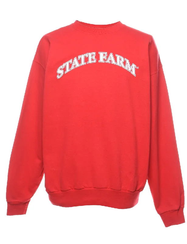 State Farm Printed Red & White Sweatshirt - L