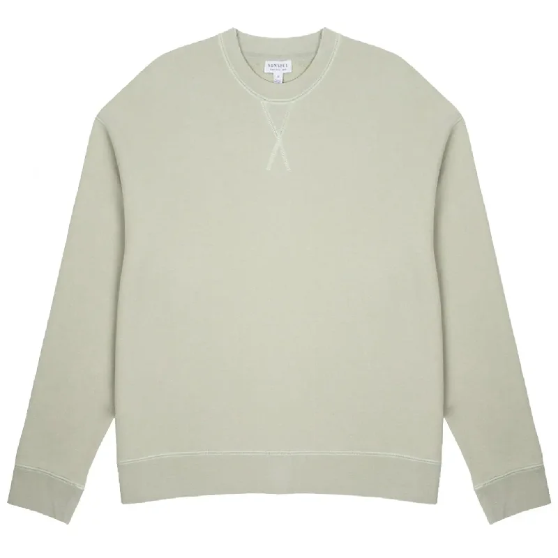Sunspel Womens Loopback Sweatshirt Pistachio Hoodie with Hem Frayed Vintage Worn