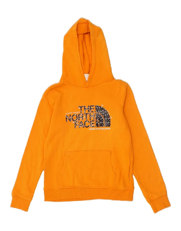 THE NORTH FACE Girls Graphic Hoodie Jumper 13-14 Years XL Yellow Cotton