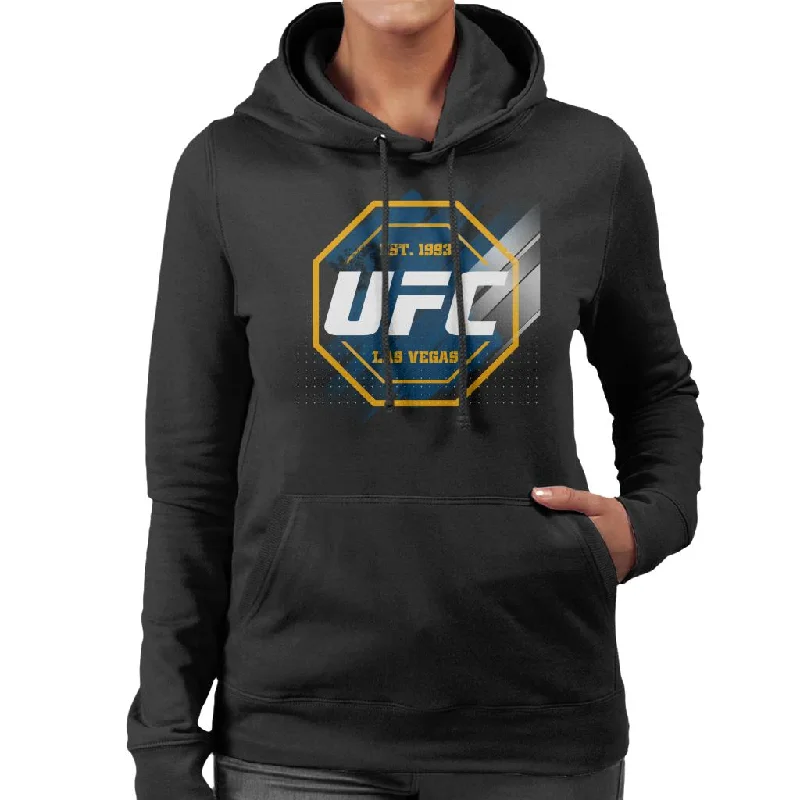 UFC Octagon Streak Logo Women's Hooded Sweatshirt Hoodie with Turtle Neck Cozy Winter UFC Octagon Streak Logo Women's Hooded Sweatshirt Hoodie with Turtle Neck Cozy Winter