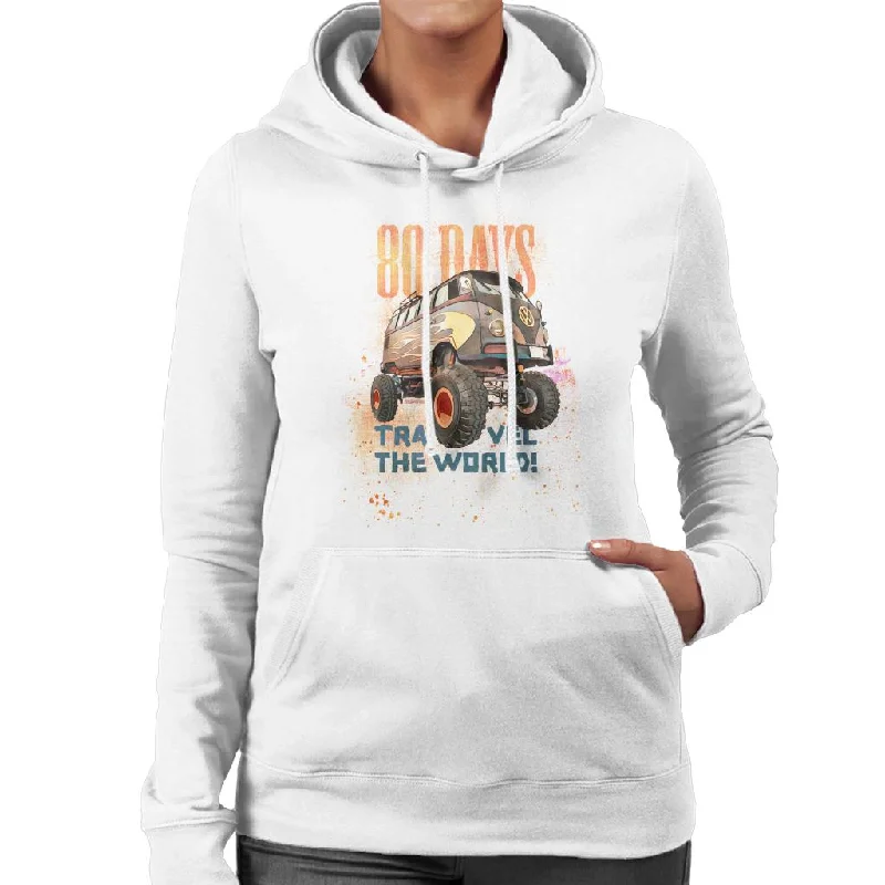 Volkswagen 80 Days To Travel The World Women's Hooded Sweatshirt Hoodie with Lining Warm Insulated Volkswagen 80 Days To Travel The World Women's Hooded Sweatshirt Hoodie with Lining Warm Insulated