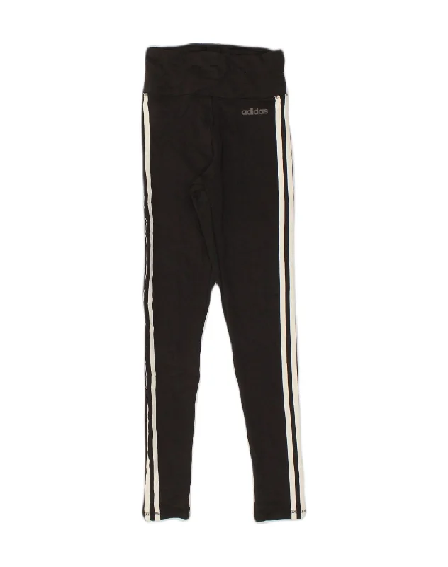 ADIDAS Womens Climalite Leggings UK 4 XS Black Polyester Cozy Yoga Compression Leggings