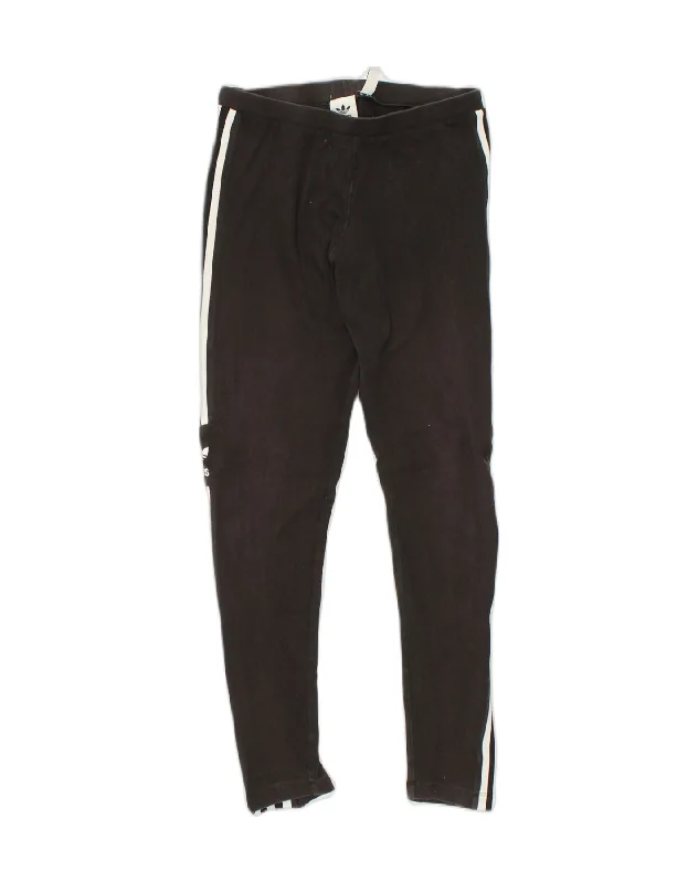 ADIDAS Womens Leggings UK 12 Medium Black Cotton Trendy Digital Print Leggings