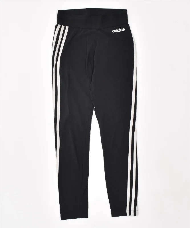 ADIDAS Womens Leggings UK 4/6 XS Black Cotton Elegant Casual Fit Leggings