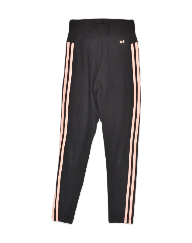 ADIDAS Womens Leggings UK 4 XS  Black Cotton Comfortable Slip-On Compression Leggings