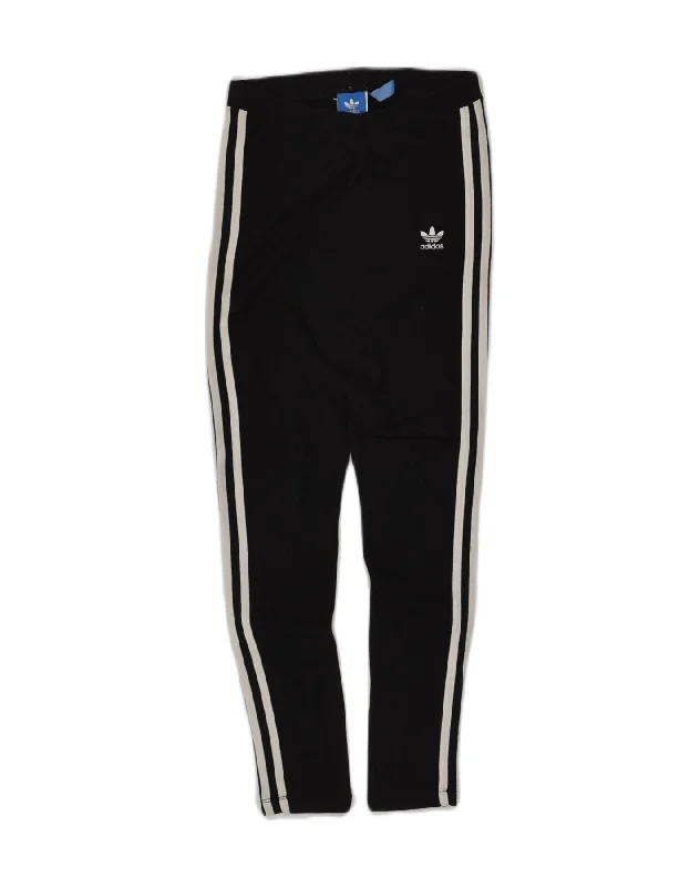 ADIDAS Womens Leggings UK 6 XS Black Cotton Trendy Sweat-Wicking Workout Leggings