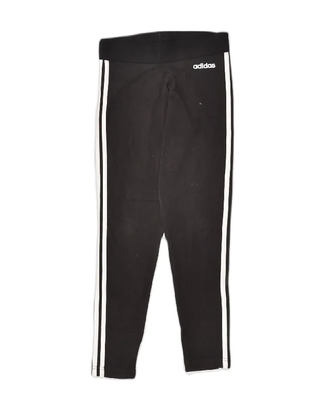 ADIDAS Womens Leggings UK 8/10 Small Black Cotton Fashionable Stretchy Fit Leggings